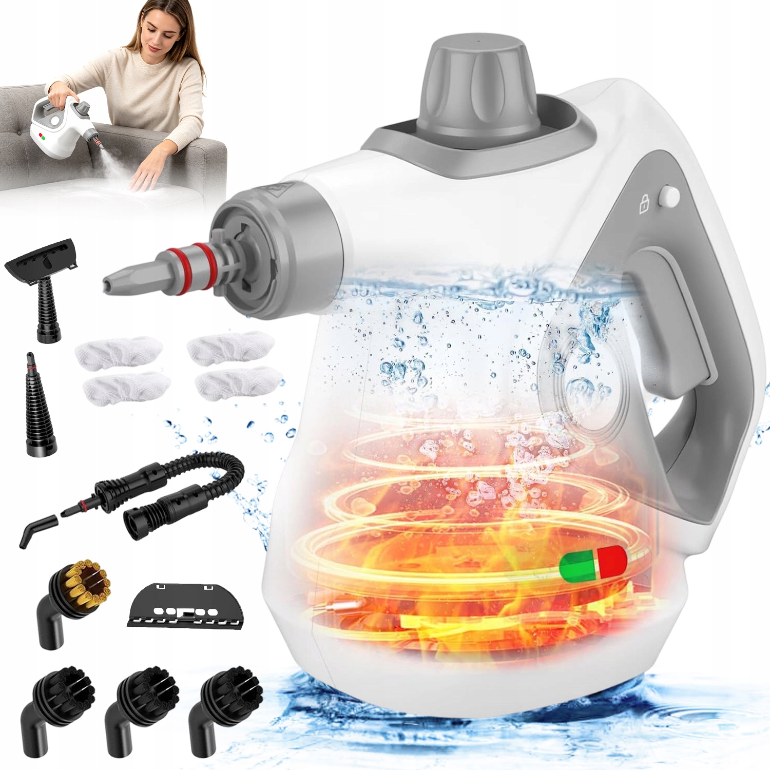 Parní Čistič Na Okna, Dlaždice, Čalounění Ruční Parní Čistič 1050W