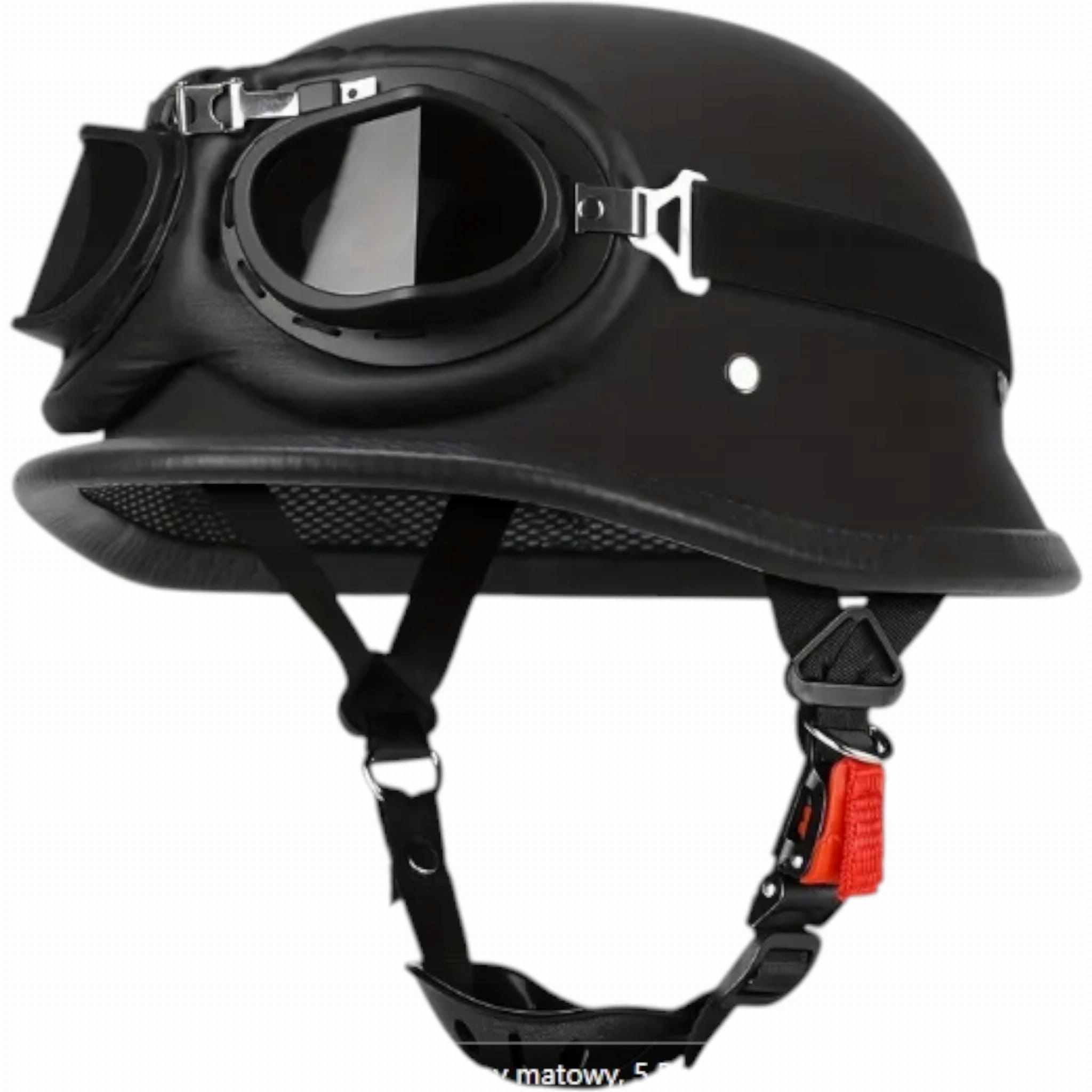 Kask Motocyklowy Retro Orzeszek German Gogle ProSpeed L