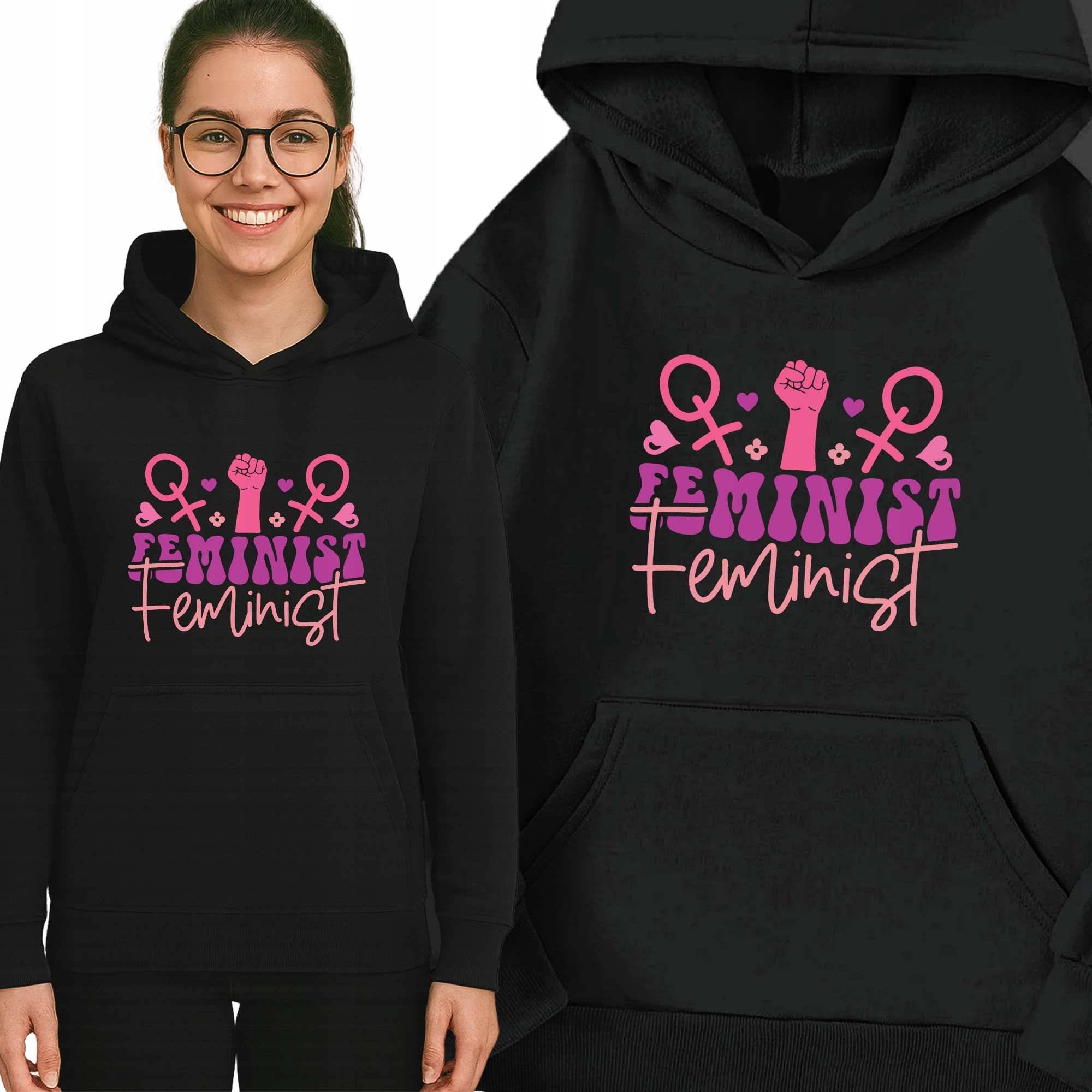 Mikina S Kapucí Teplá Módní vzor Dárek Velikost M