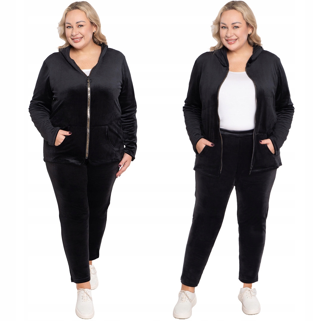 Velurový teplákovka v černé barvě 50