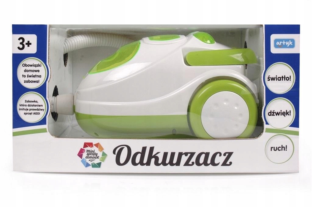ODKURZACZ ZABAWKOWY SPRZĘTY Domowe DLA NAJMŁODSZYCH Realistyczny FAJNY EAN (GTIN) 5906364027002