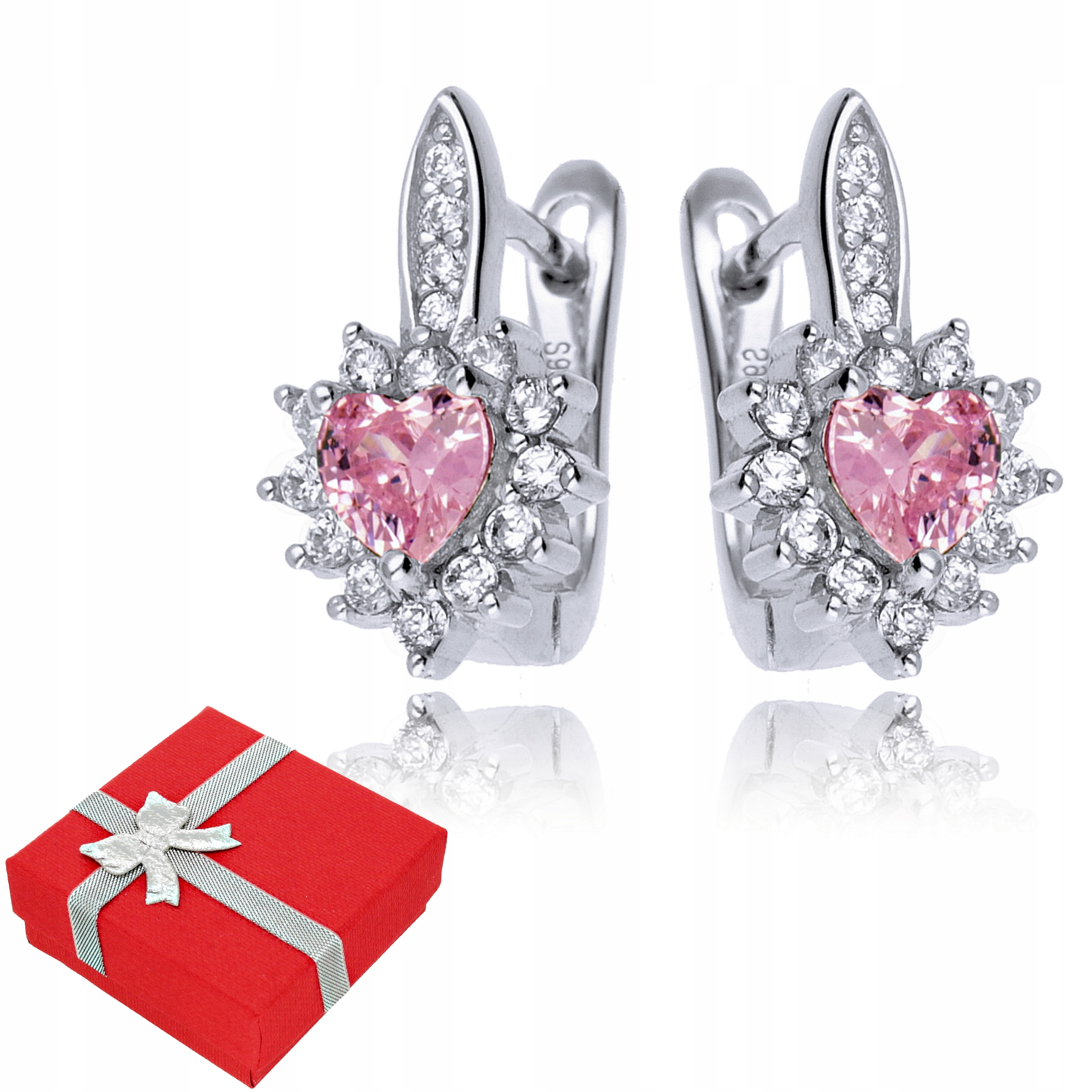 

Srebrne Kolczyki 925 Serca na angielskim zapięciu