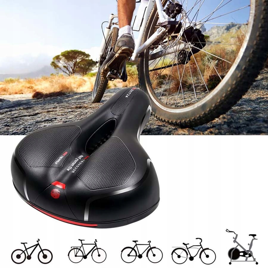 SIODEŁKO ROWEROWE DAMSKIE MĘSKIE SIODŁO ROWEROWE DO ROWERU Z AMORTYZATOREM Model GX-S9