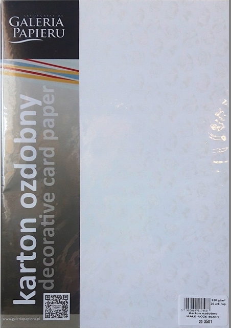 

Karton ozdobny A4 220g Małe Róże białe 203501