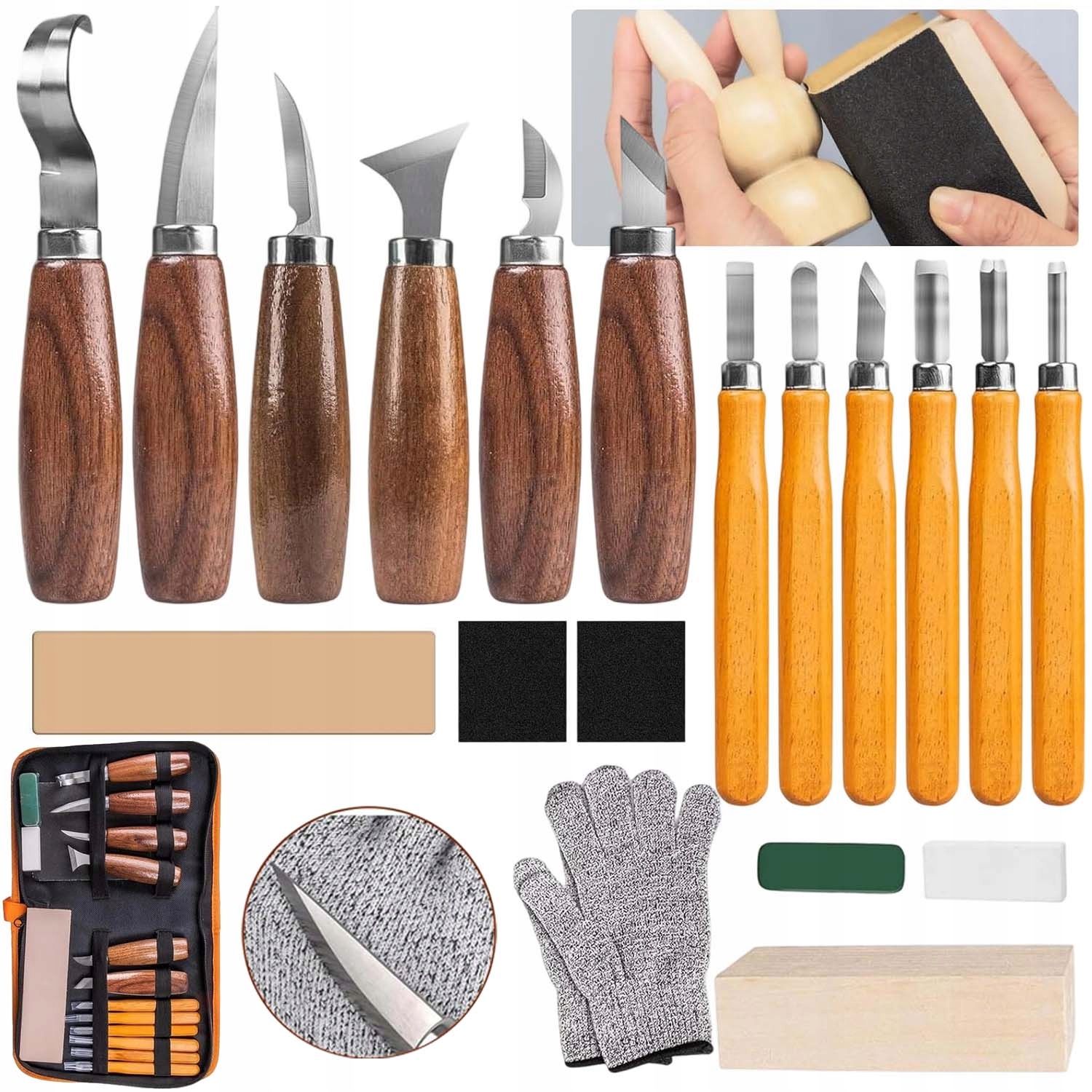 Sada Nožů Pro Vyřezávání Do Dřeva, Dláta, Řezbářské Dláto 19 Ks V Pouzdru