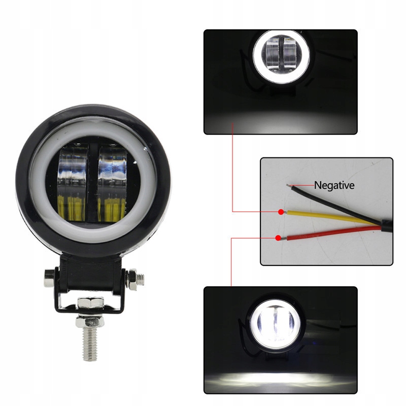 REFLEKTOR HALOGEN LAMPA LED CREE RING MOTOCYKL x2 EAN (GTIN) 6932895356648