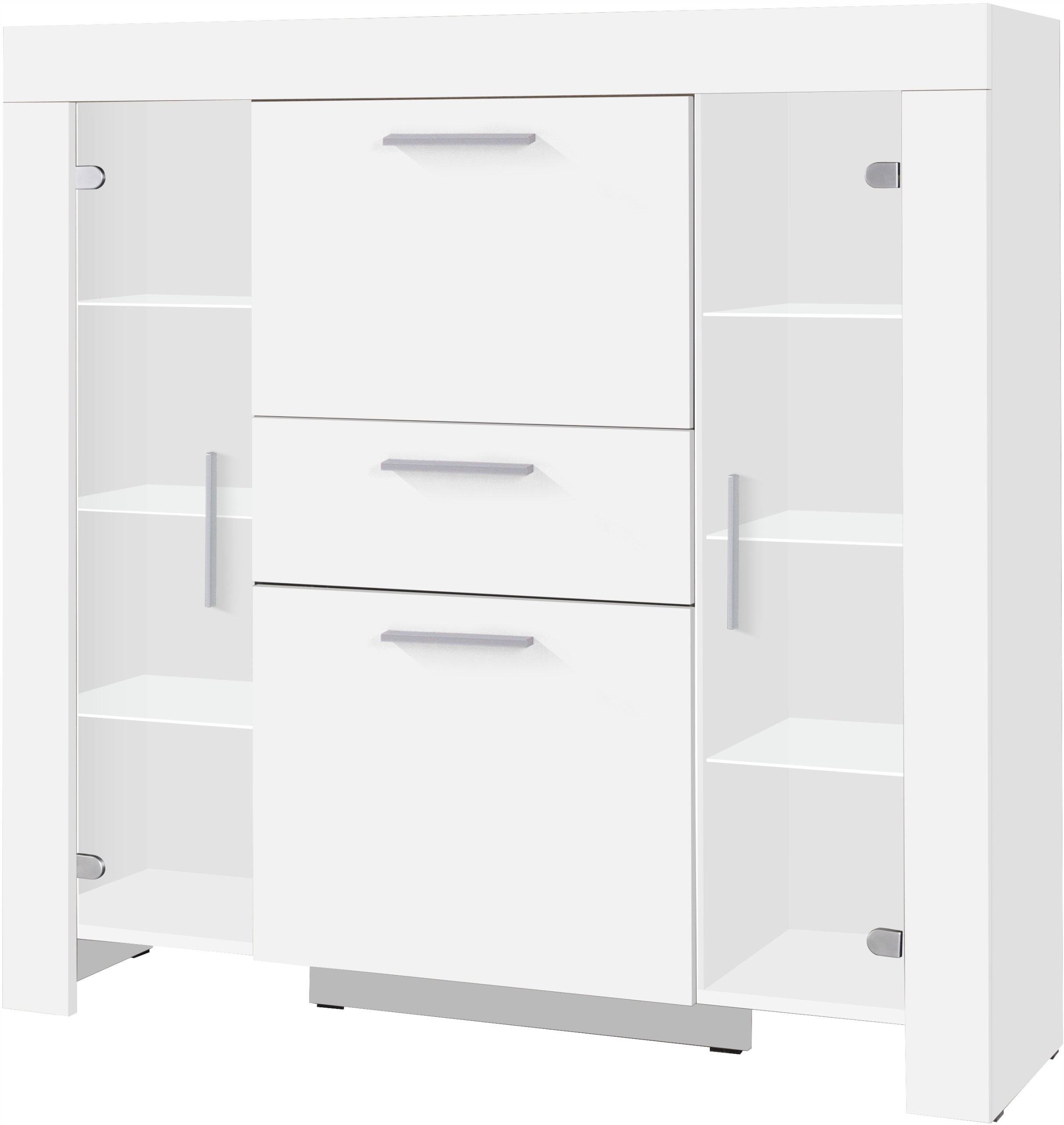 Witryna CEZAR 7, Witryna 130cm, LED, Biała