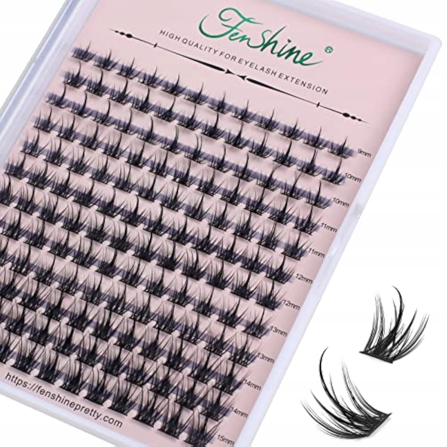 Fenshine Pupínky Řas Individuální Měkké Umělé řasy Diy 9-15 mm C/D Curl