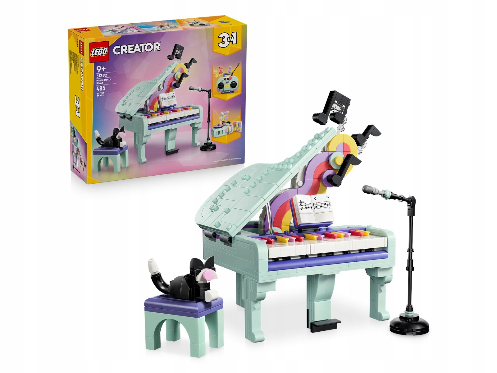 Lego Creator 3v1 31392 Dekorativní klavír s kočkou a gramofonem Boombox