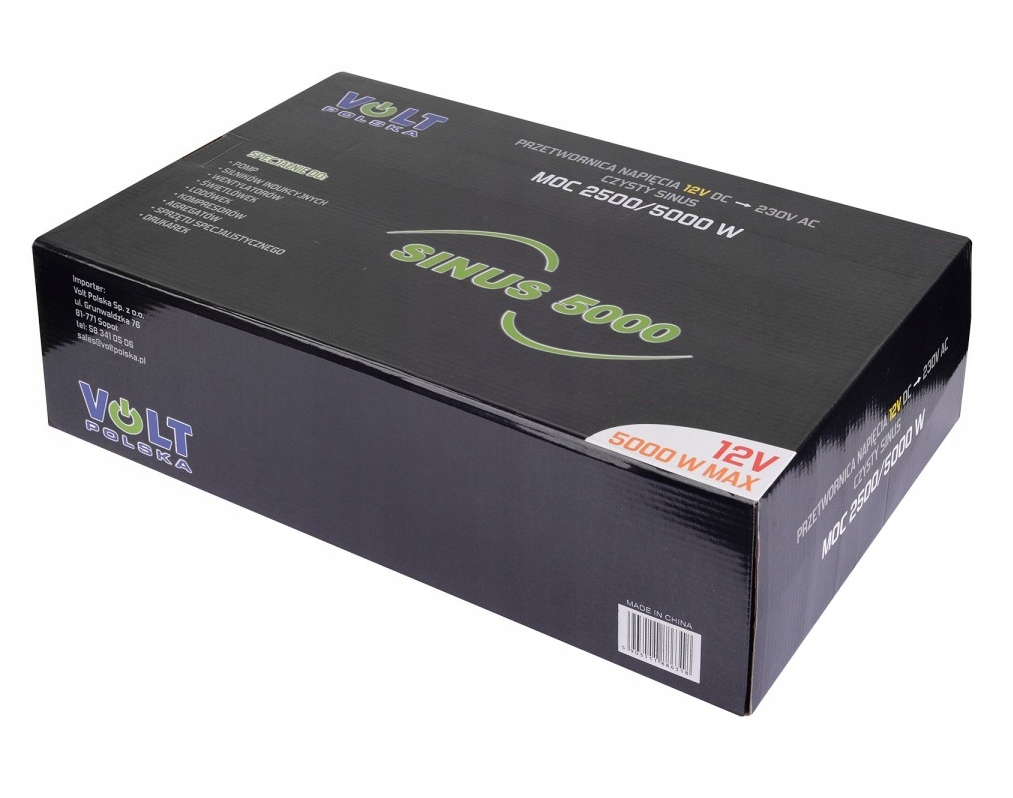 PRZETWORNICA NAPIECIA CZYSTY SINUS 12V 230V 5000W Brand Volt
