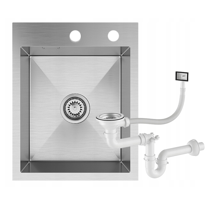 Oceľový Drez Jednokomorový Kuchynský Inox Drez Sifón BARI40