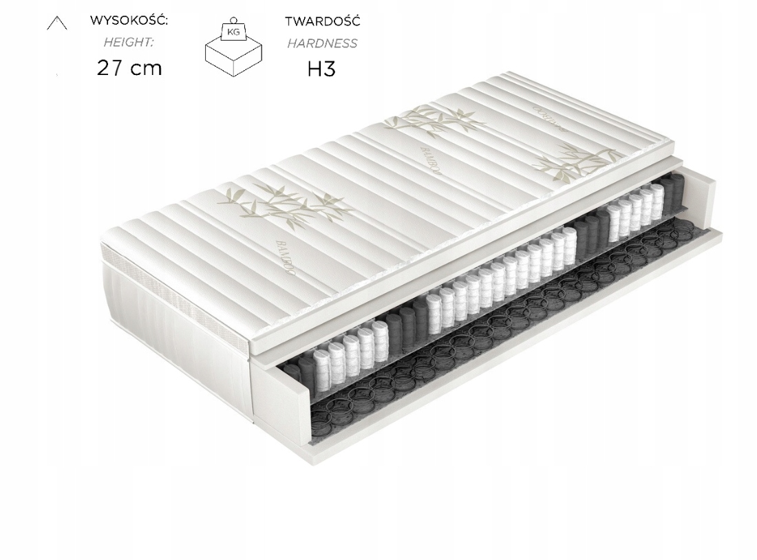 Materac kieszeniowy UNIQUE BAMBOO 100x200 WERNIGHT Kod producenta unique_bamboo_90