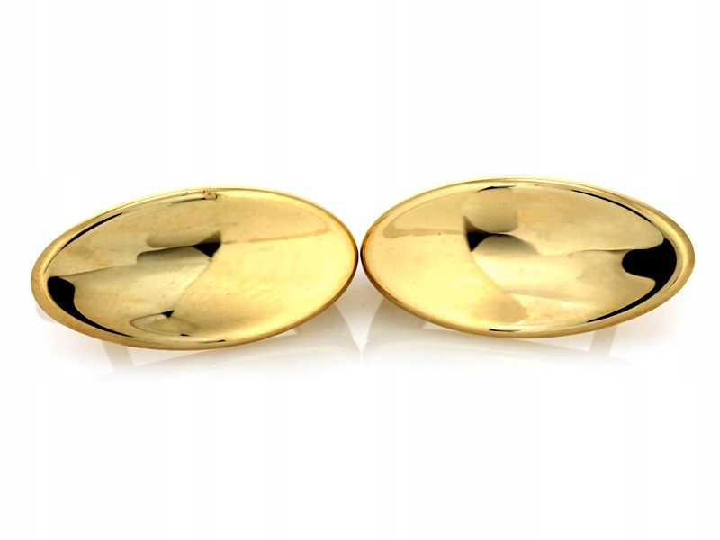 Náušnice zlaté oválné plechy 585 leštěné lesklé oválné zapínání 14k