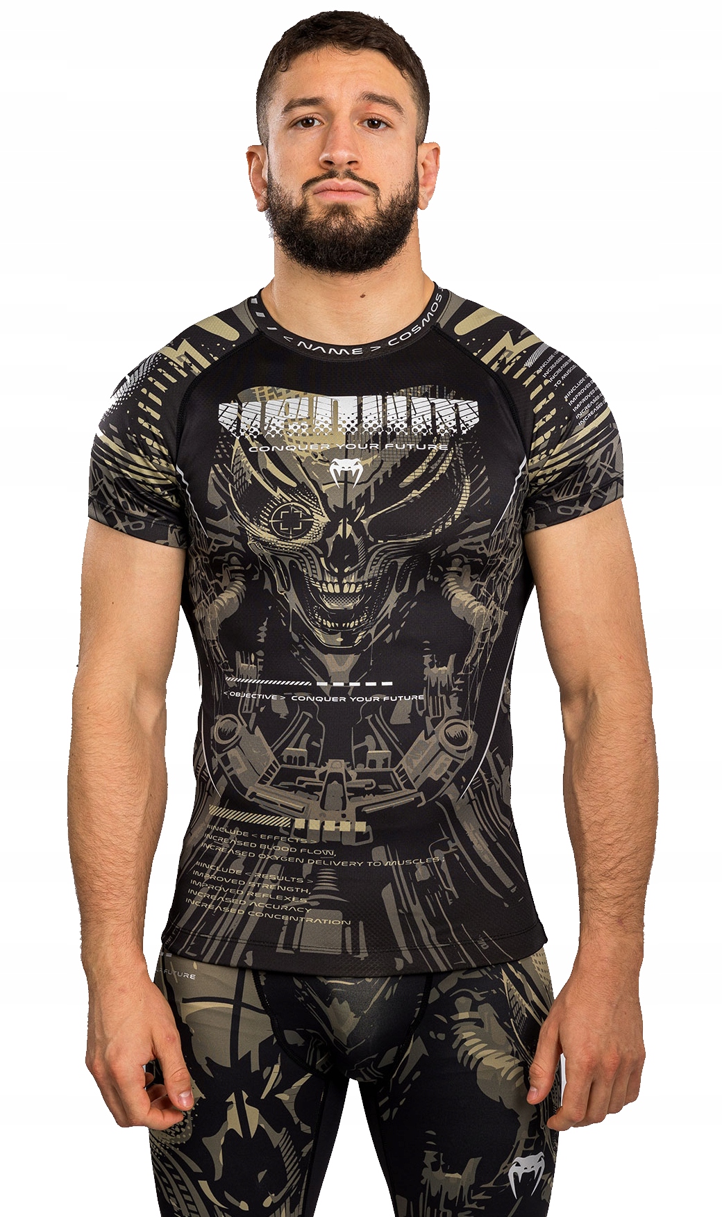 Venum Invader Rashguard Short Sleeve Krátký rukáv Black/Sand L