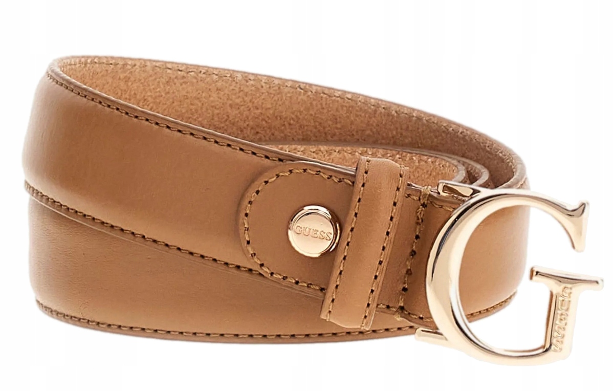 Guess béžový dámský pásek ke kalhotám z přírodní kůže M