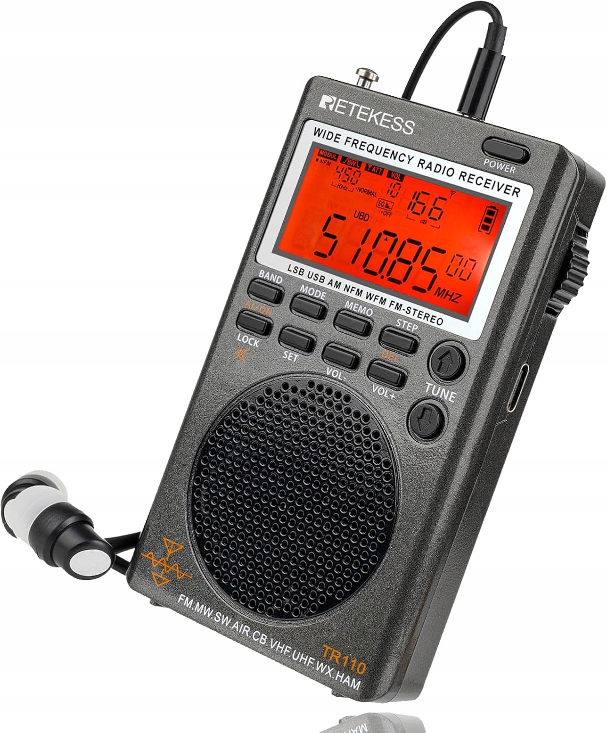 Retekess TR110 Radio Przenośne Fm Mw Sw Ssb Air Band World Odbiera Radio