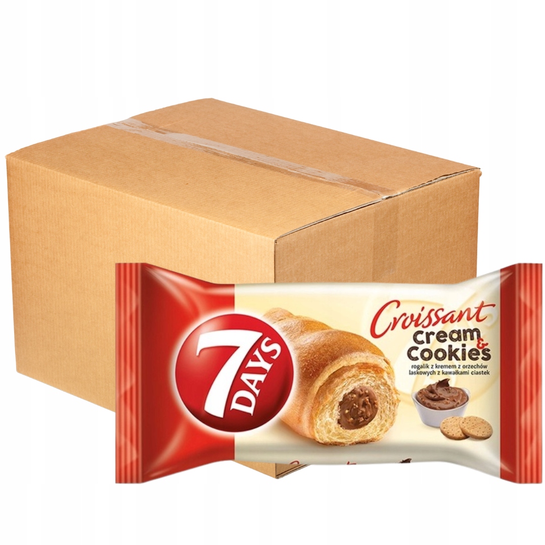 Levně 7 Days Cream & Cookies Croissant s lískooříškovým krémem x 20 ks
