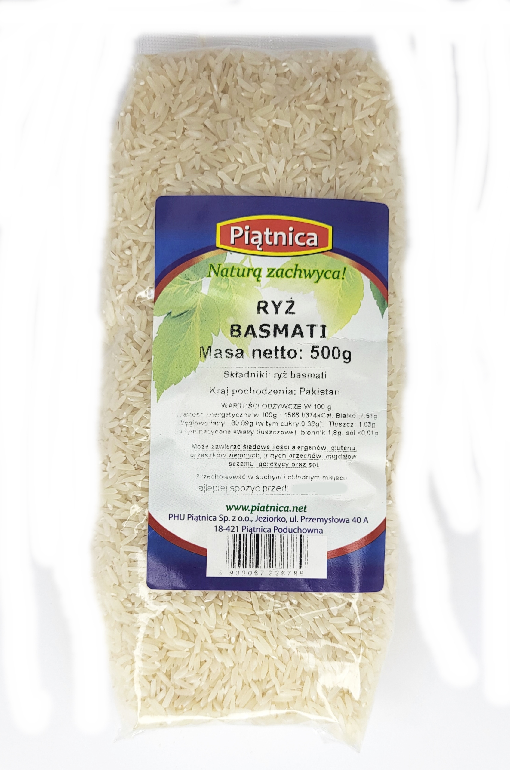 RYŻ BASMATI NATURALNY BIAŁY 500g JAKOŚĆ PIĄTNICA 12804435077 Allegro.pl