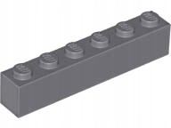 

Lego 3009 Klocek, belka 1x6 ciemno szary 5szt