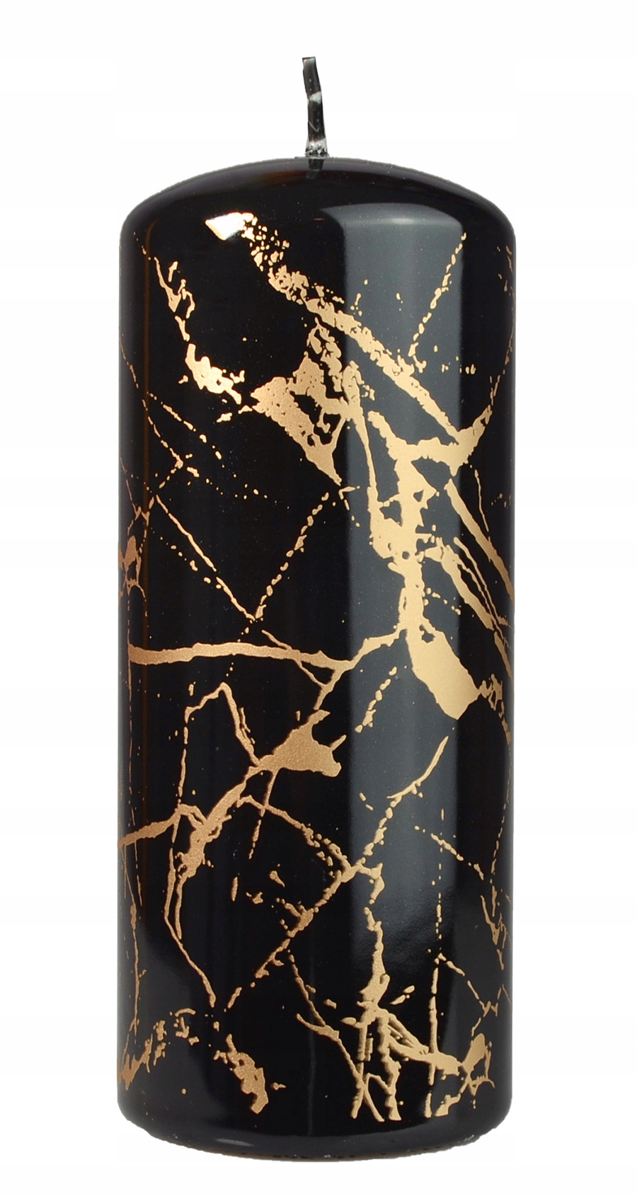 

Czarna świeca Marmur złoto 20cm Glamour