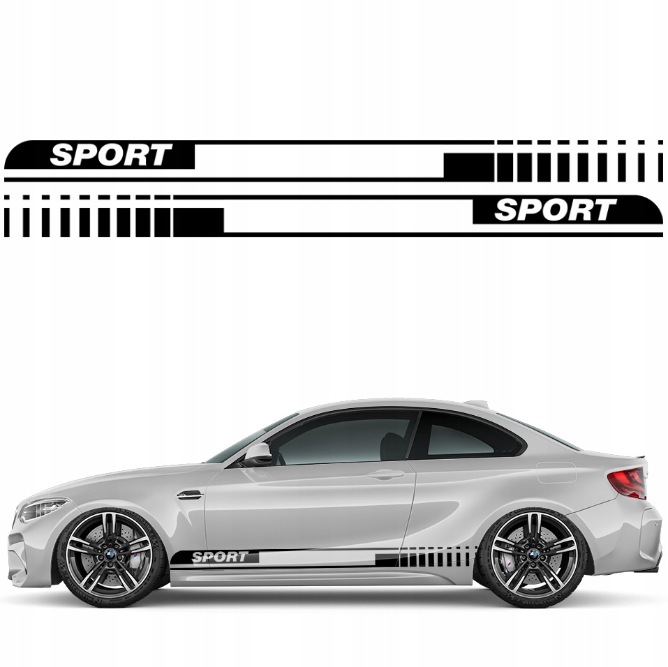 2x Nálepka Grafika na bok auta Pásky Sportovní Pásy Sport Linie 14x220