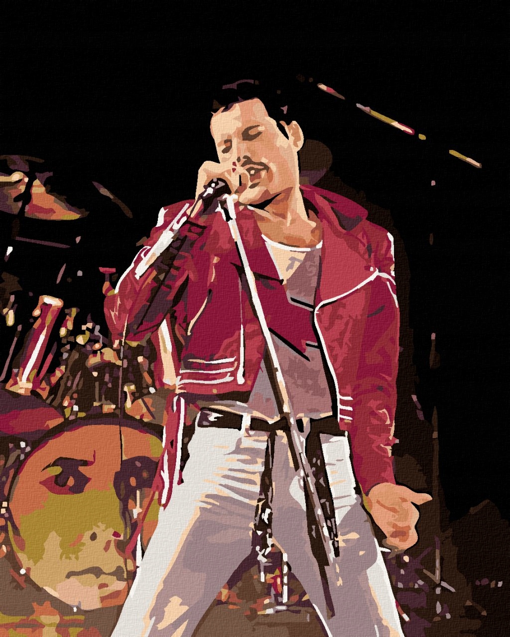 Malování podle čísel Freddie na jevišti 40x50cm