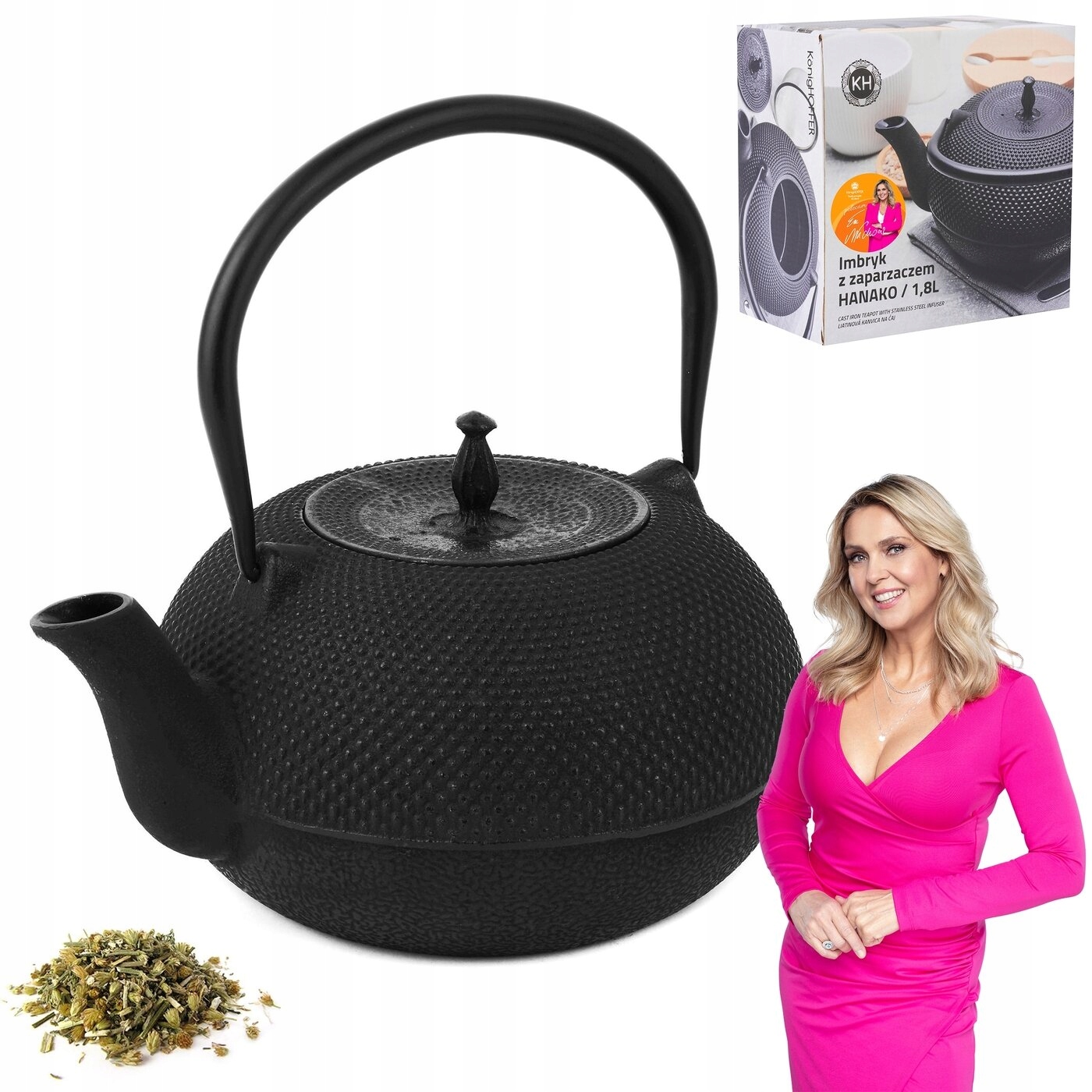 Zaparzacz do Herbaty Imbryk Dzbanuszek Żeliwny Konighoffer Hanako 1,8 l