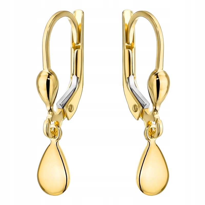 Zlaté Náušnice Dámské Anglické pr. 585 Hladké Lžičky Kapičky 14k