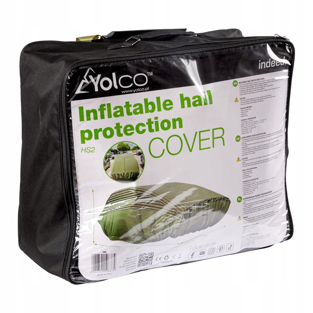 PLANDEKA PRZECIWGRADOWA OSŁONA UV ŚNIEG DESZCZ YOLCO HS2 NADMUCHIWANA Rozmiar M