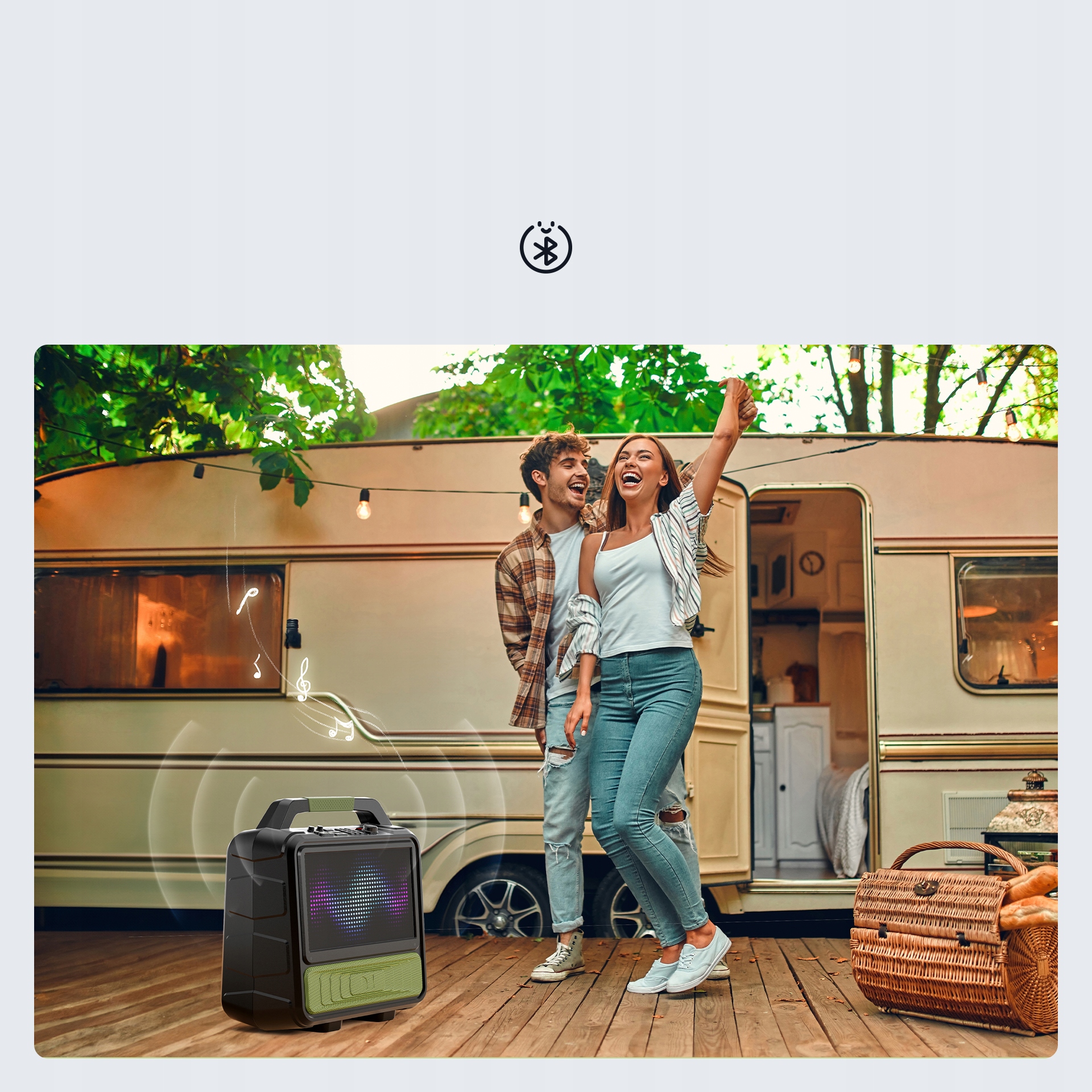 1080P TELEWIZOR PRZENOŚNY DVB-T2 12V/9A W 60W GŁOŚNIK HDMI RADIO FM MONSTER Typ telewizora LED