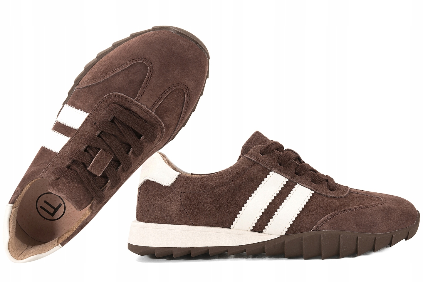 Filippo DP7534 Dámské Kožené Polobotky Sportovní Tenisky Semišové, barva hnědá 39