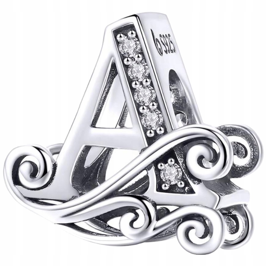 

Charms Koralik Bransoletki Litera A srebro pr.925