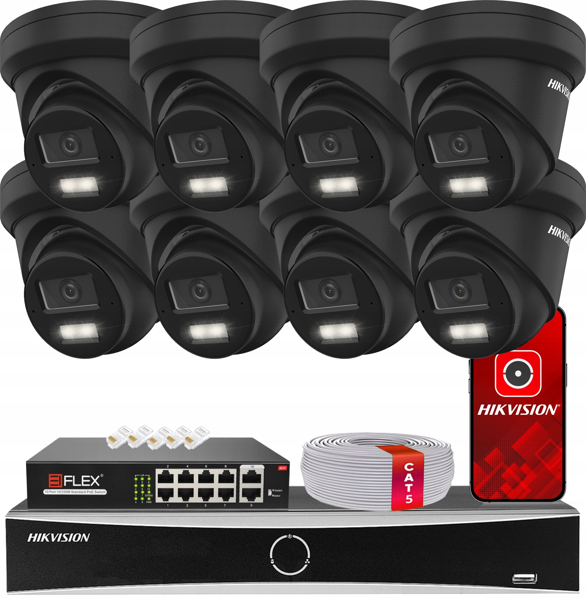 Sada na monitorovanie 8MPx Hikvision Acusense 8x DS-2CD2383G2-LI2U Black PoE