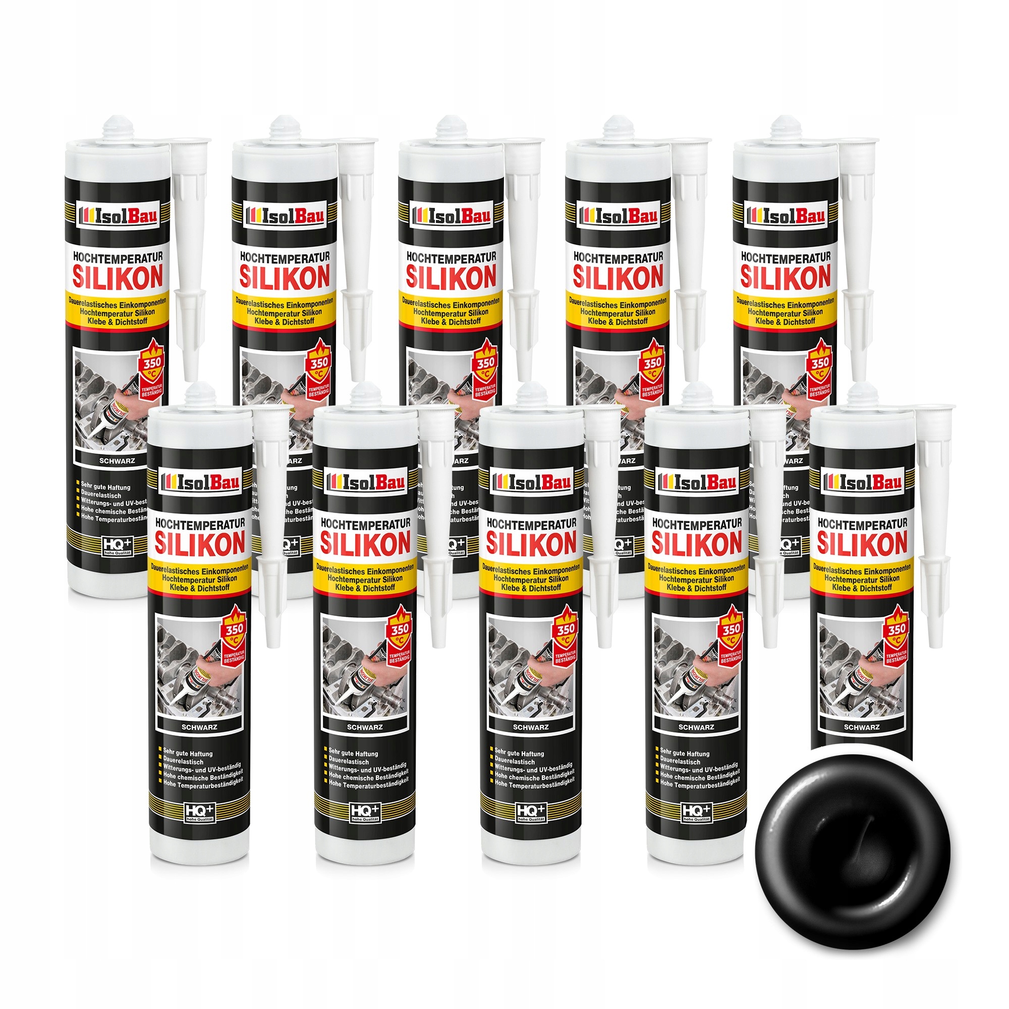 Vysokoteplotní silikon 10 x 300 ml 350 °C Automobilový olejotěsný