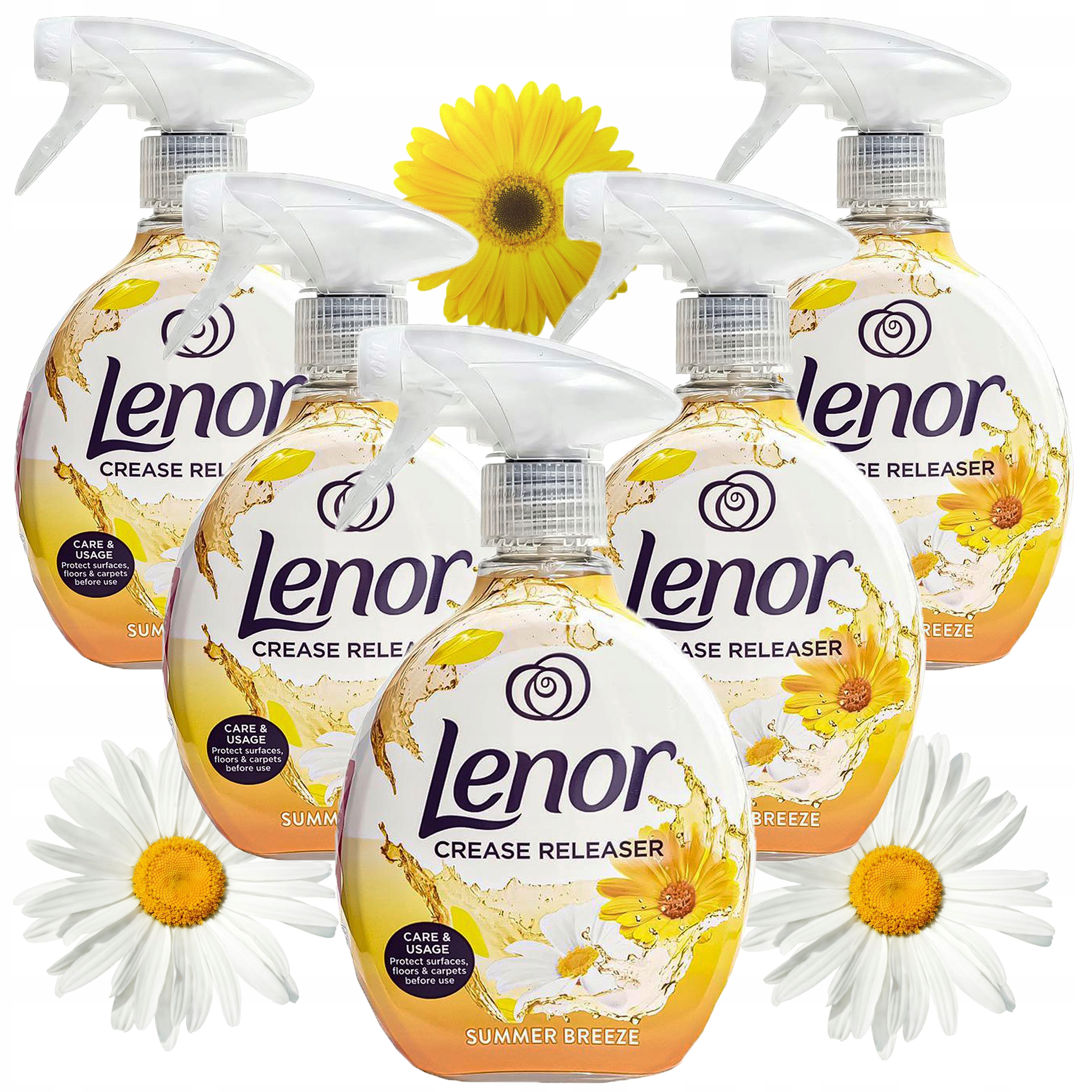 Levně 5 x Tekutá žehlička ve spreji Sprej na vyhlazování tkanin Lenor Summer Breeze 500 ml