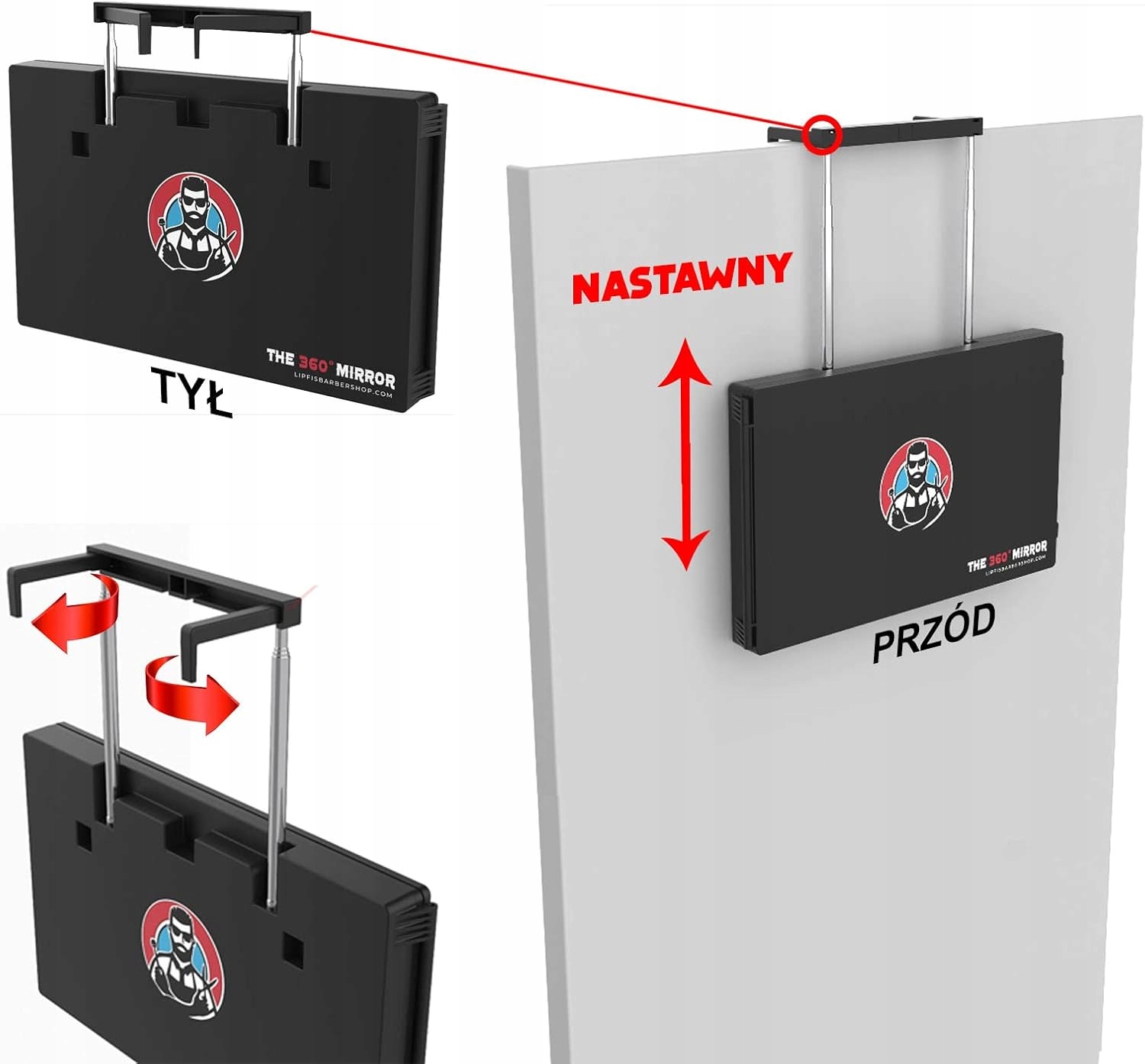 LUSTRO 360° 3 - KIERUNKOWE DLA MĘŻCZYZN TELESKOPOWE REGULOWANE SKŁADANE EAN (GTIN) 4027408696365