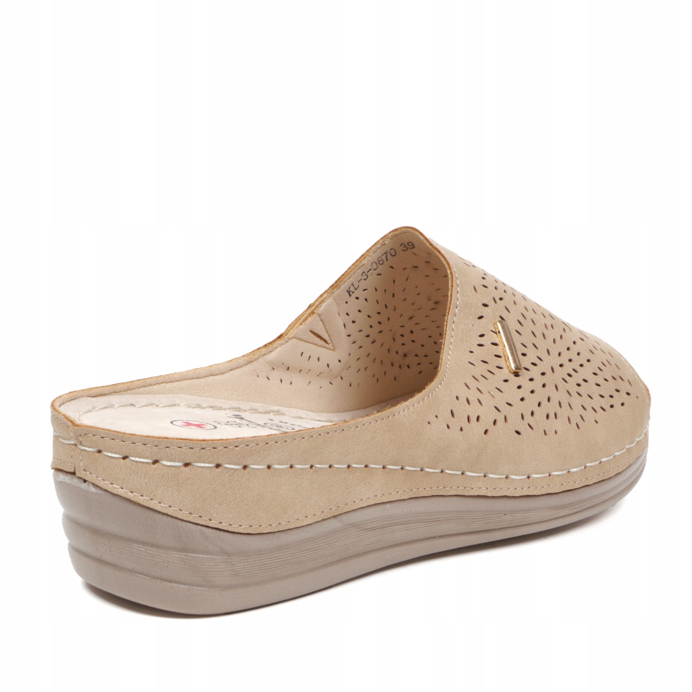 Klapki Damskie Buty Letnie Sandały Lekkie Wygodne Szyte Zdrowotne wkł Skóra Rozmiar 39