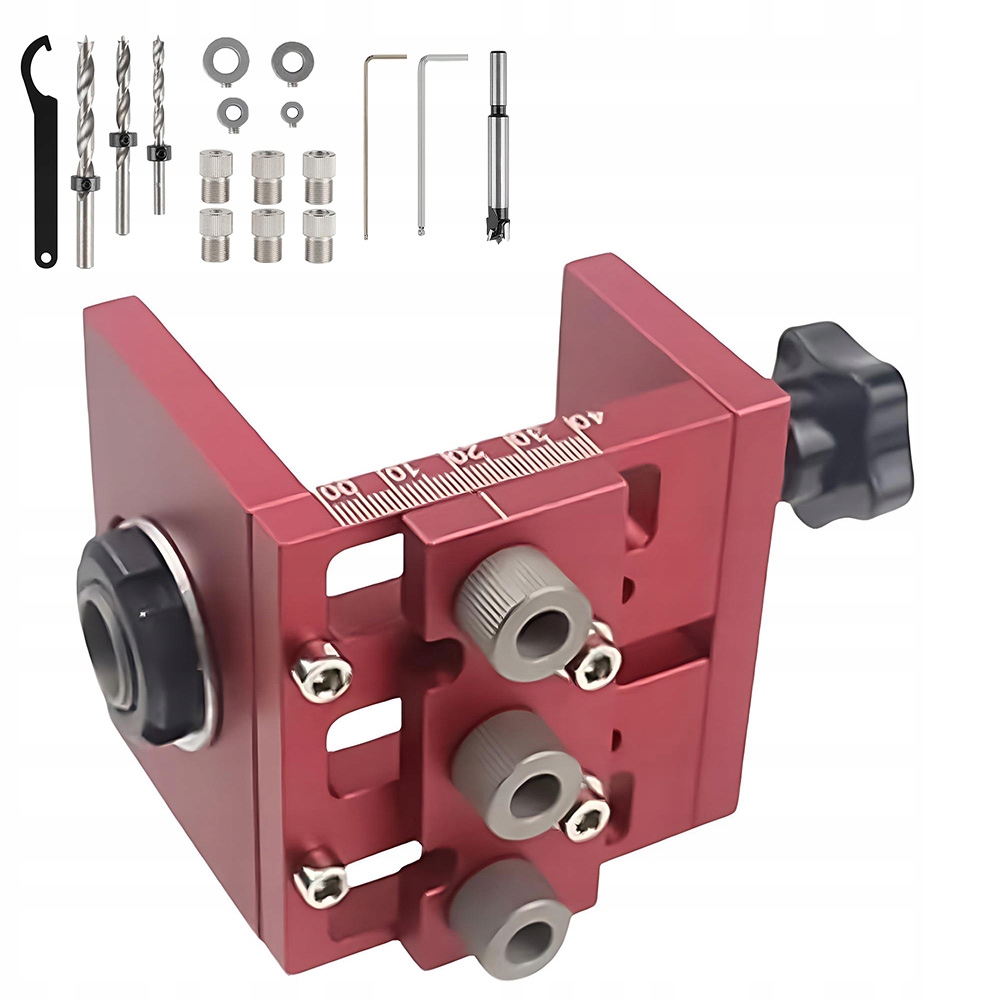 Samocentrovací Vrtací Šablona Sada 3V1 Pro Hmoždinky 6/8/10/15 MM Pro Nábytek