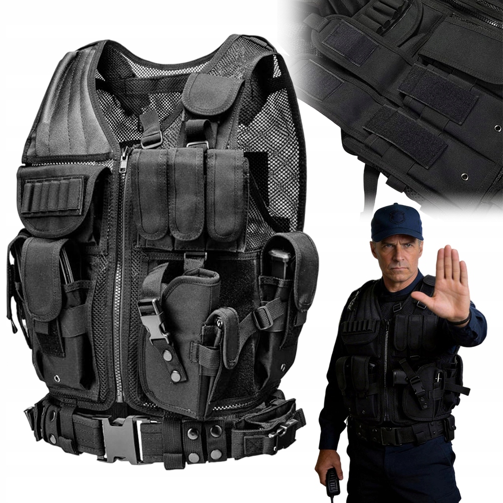 Taktická vesta s mnoha kapsami z nylonu pro Paintball a Airsoft