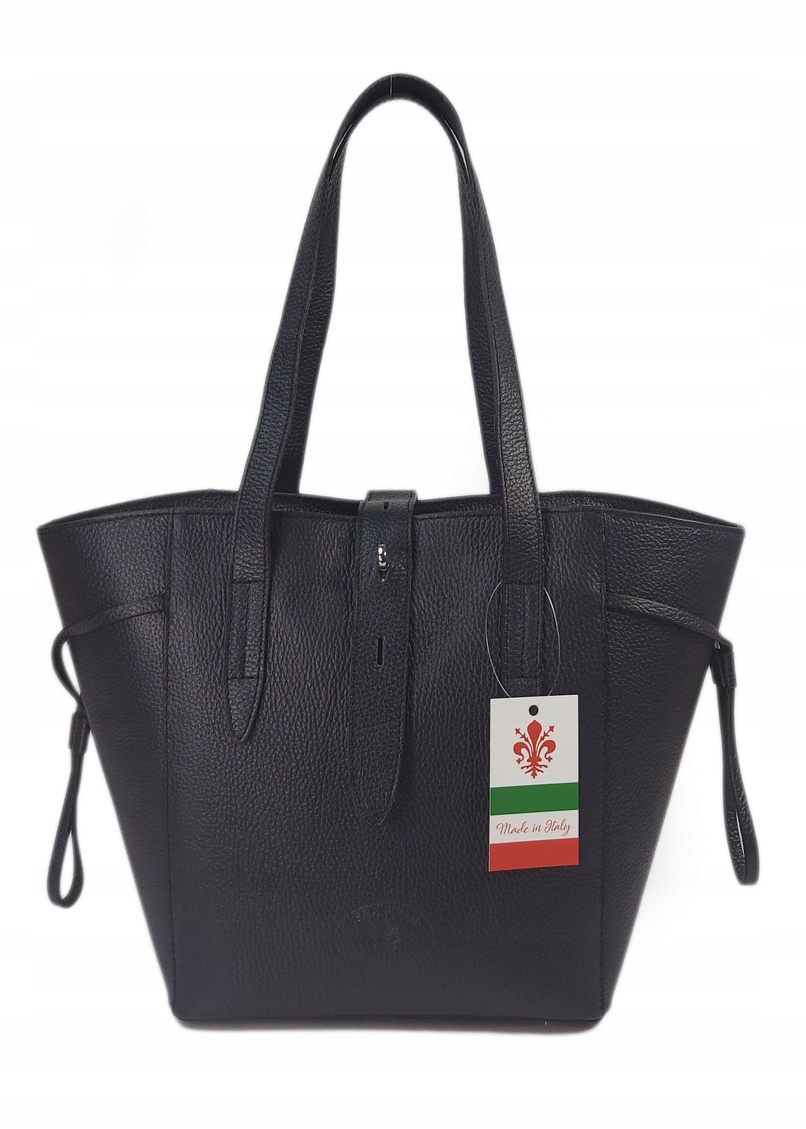 Italská kožená kabelka kufřík Vera Pelle Námořnická Modrá