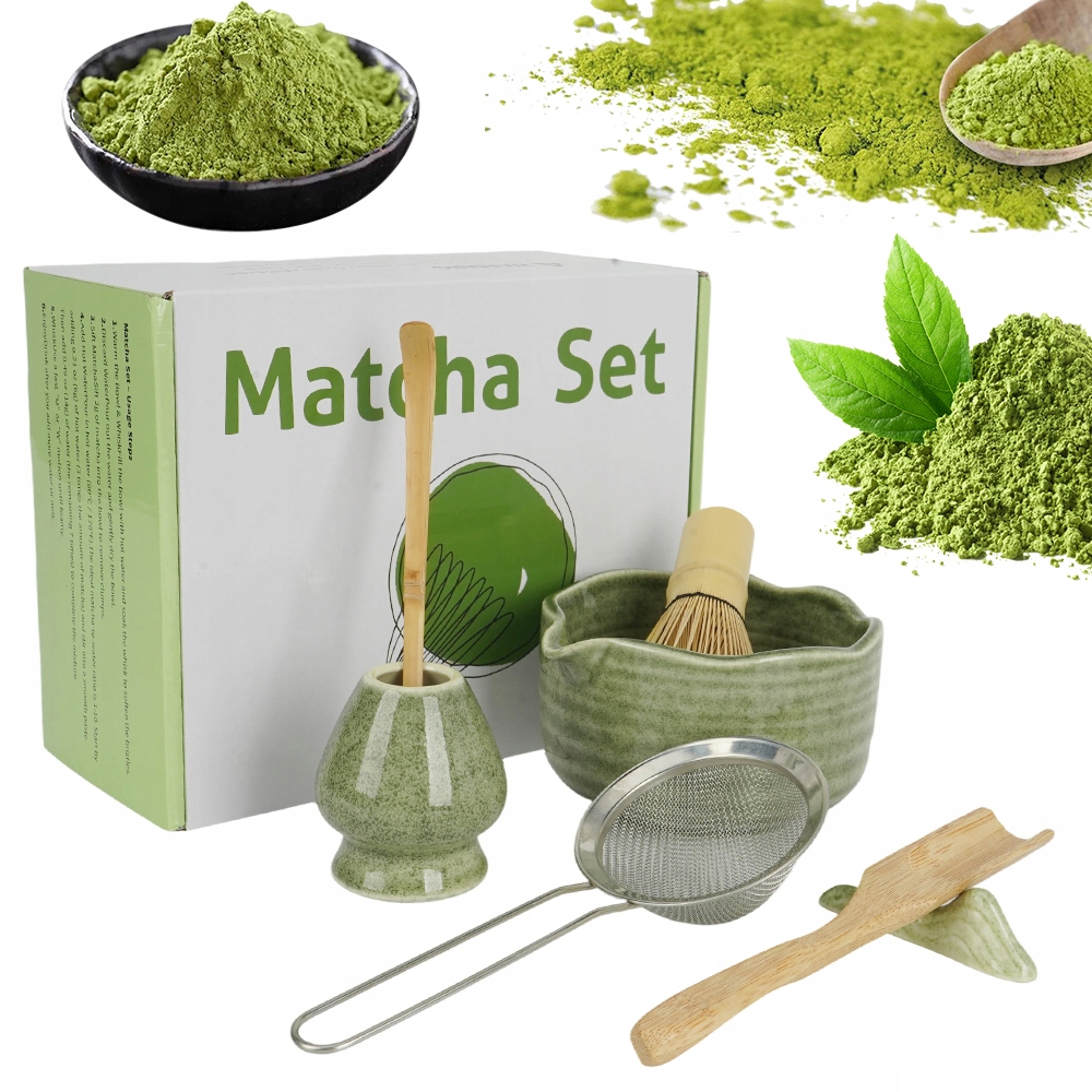 Levně Sada Na Výrobu Matchy Startovací Tradiční Šálek Metla 7 Dílků