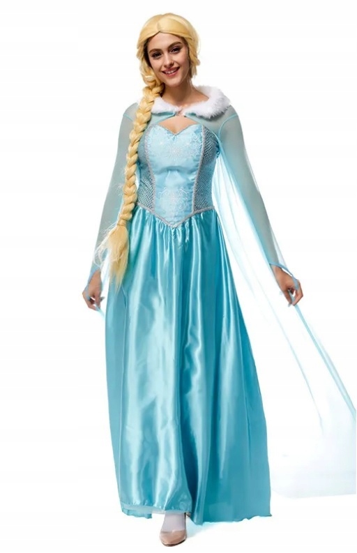 STRÓJ SUKIENKA KOSTIUM SUKIENKA ELZA ELSA COSPLAY DOROSŁY S/M Rozmiar S/M