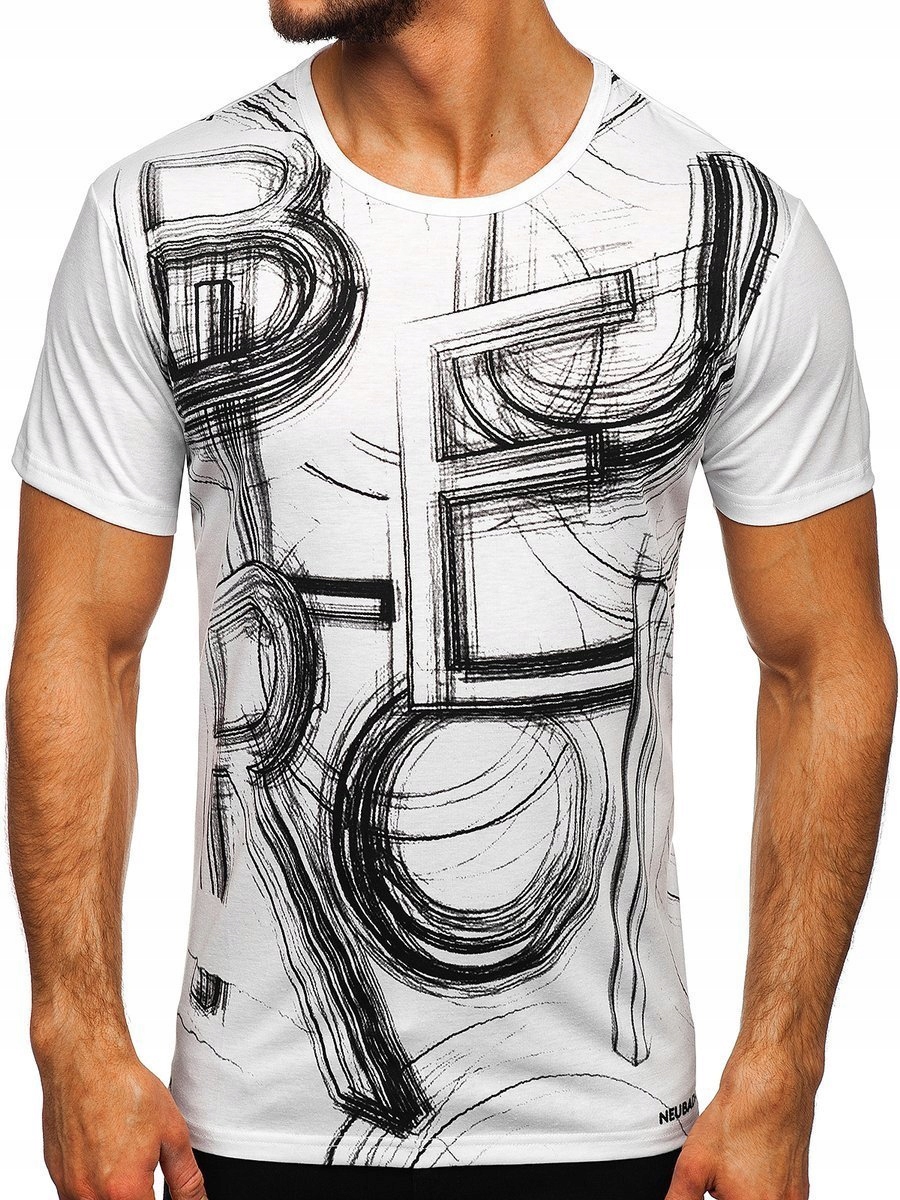 

T-shirt Męski Koszulka Biała KS2525T Rozmiar_l