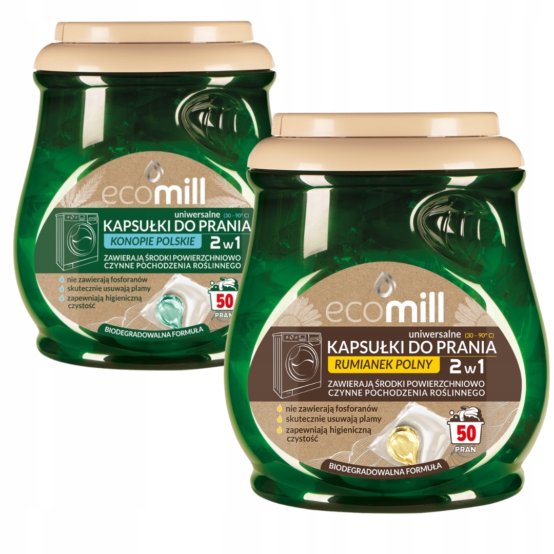Levně Ecomill Kapsle na praní Univerzální Heřmánek, Konopný mix 100 ks
