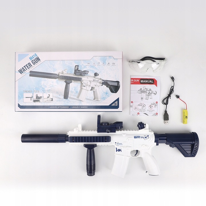 AUTOMATYCZNY KARABIN PISTOLET NA WODĘ M416 DUŻY MIOTACZ WODA BLASTER BASEN Kolor wielokolorowy