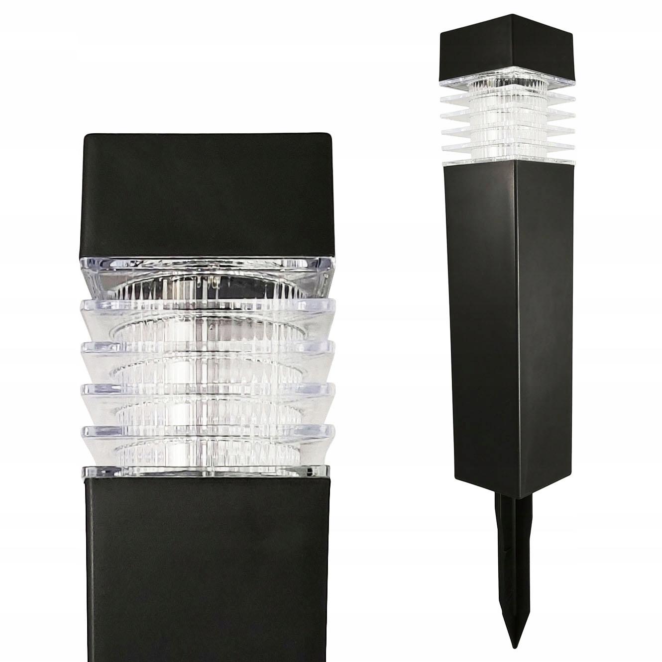 

Lampa Ogrodowa Solarna Led Stojąca Czarna Słupek