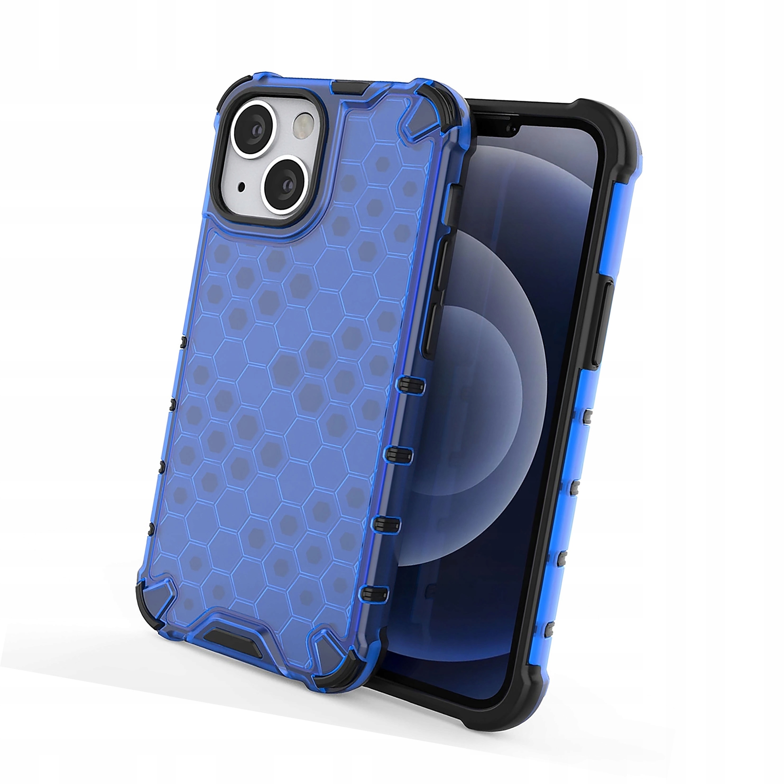 Honeycomb etui pancerny pokrowiec z żelową ramką iPhone 13 mini niebieski