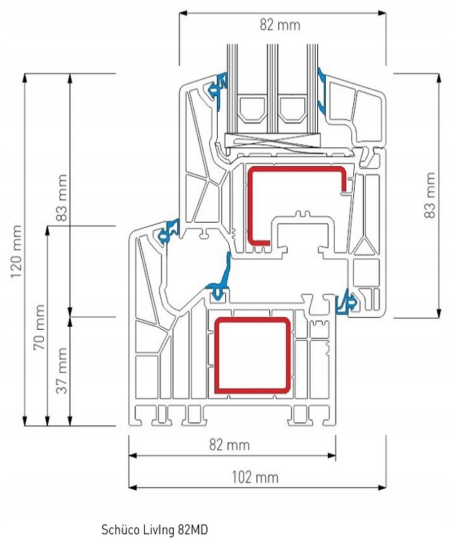 Okno PCV Schüco RU białe 60x60 600x600 Kod producenta Schüco RUbiałe