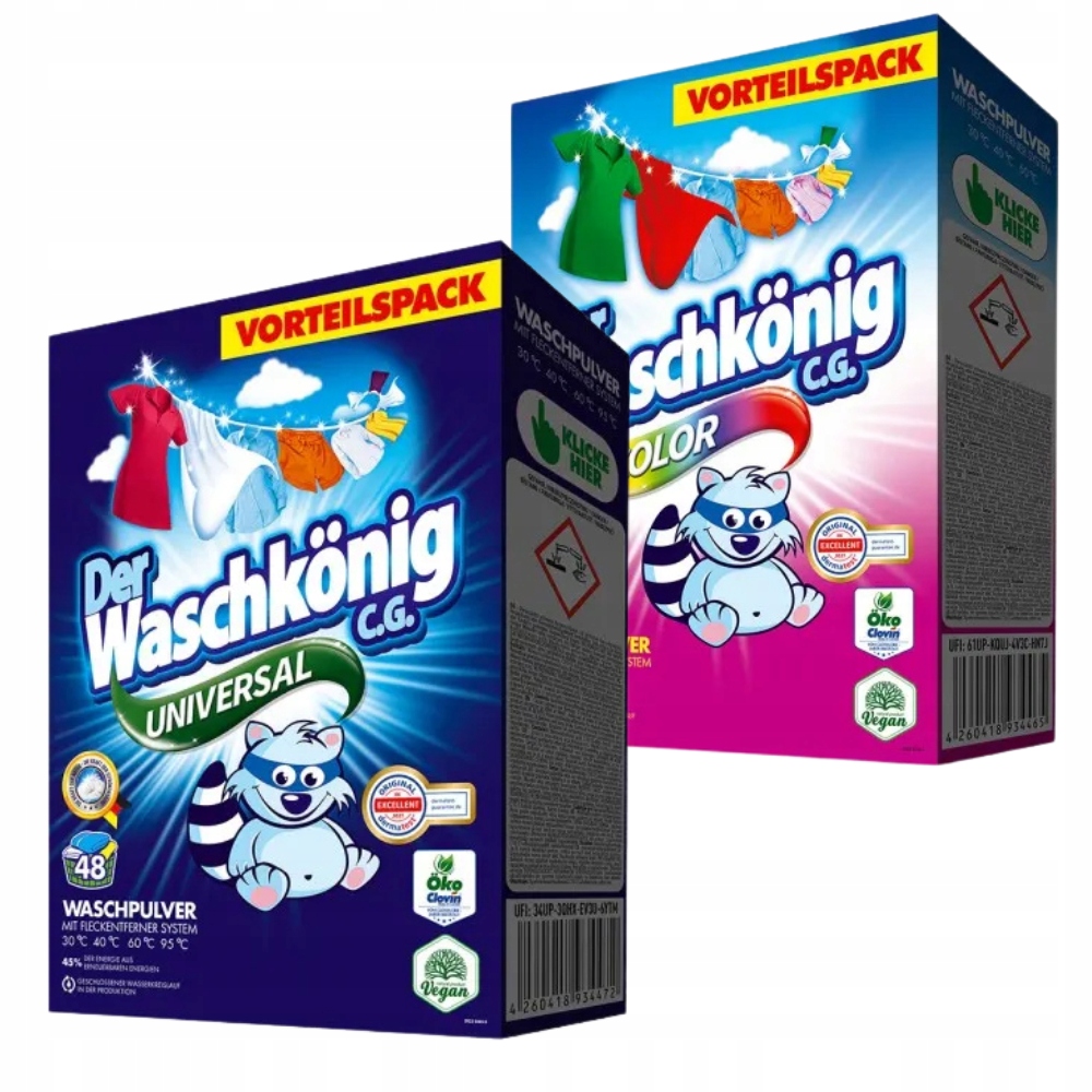 Levně Der Waschkonig Prášek Color a Universal 2x48 praní