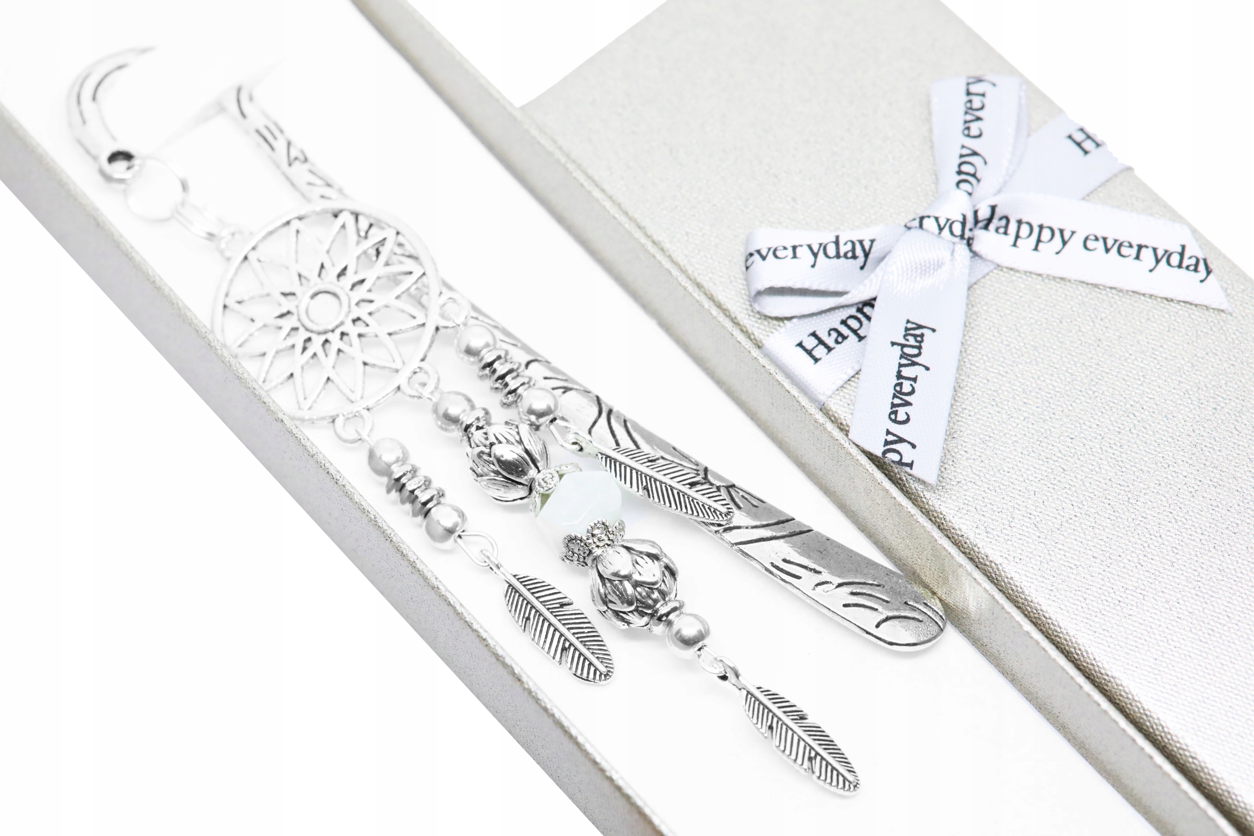 ZAKŁADKA DO KSIĄŻKI łapacz snów AKWAMARYN hematyt